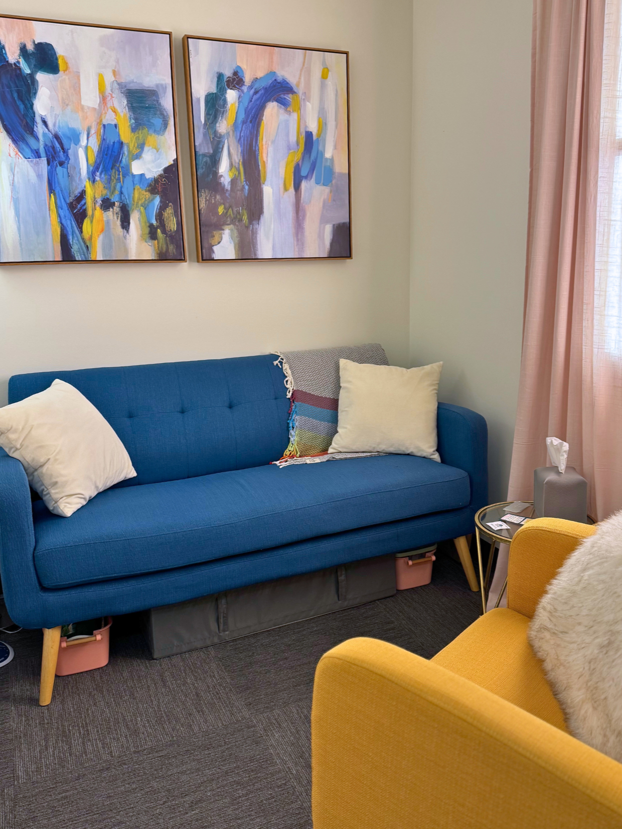 Cozy Fresh Join Amanda Metropolus, LPC, ATR, in this therapy space located in Milwaukee WI