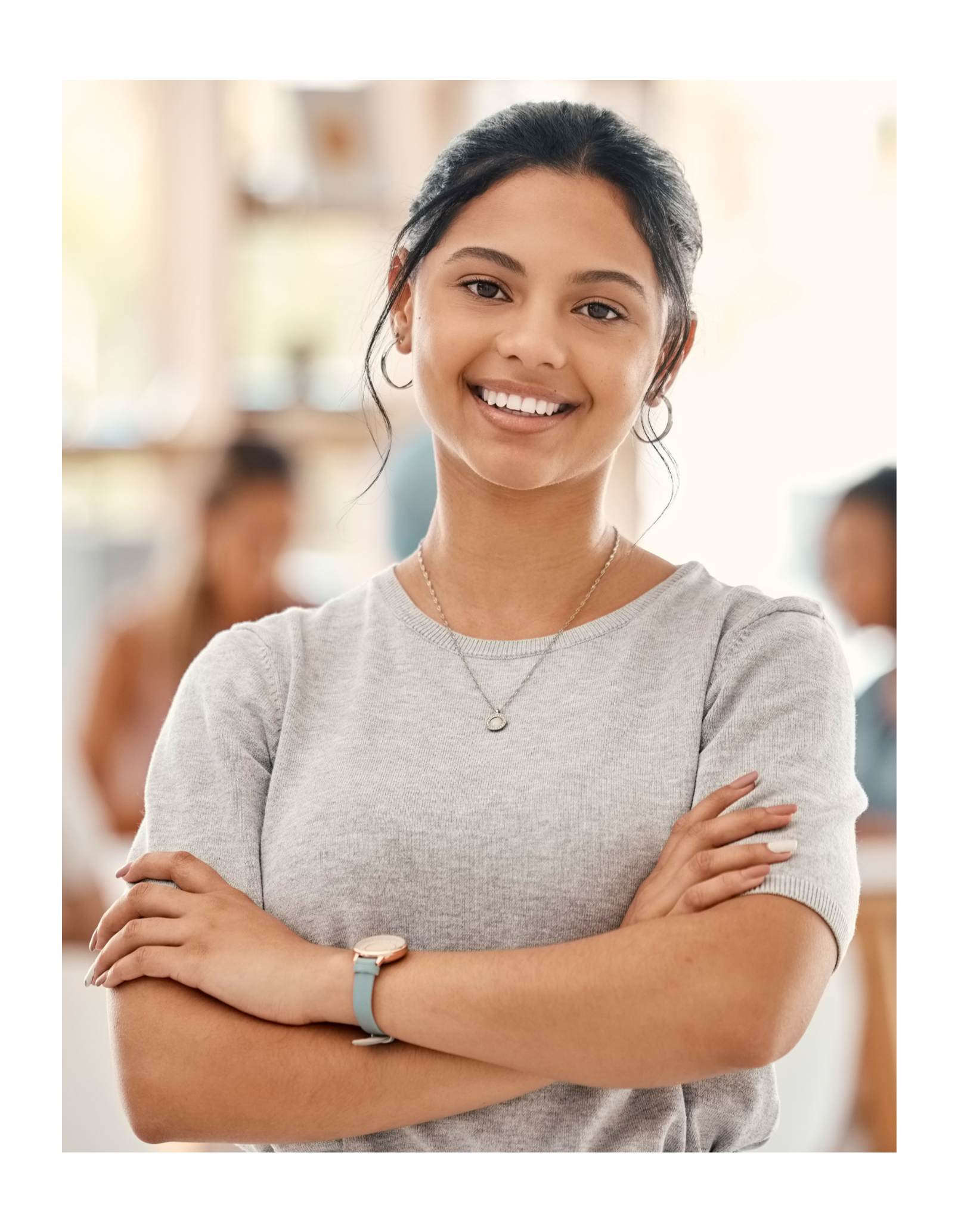 Young professional women smiling after building confidence during anxiety therapy with Fresh Therapy LLC.