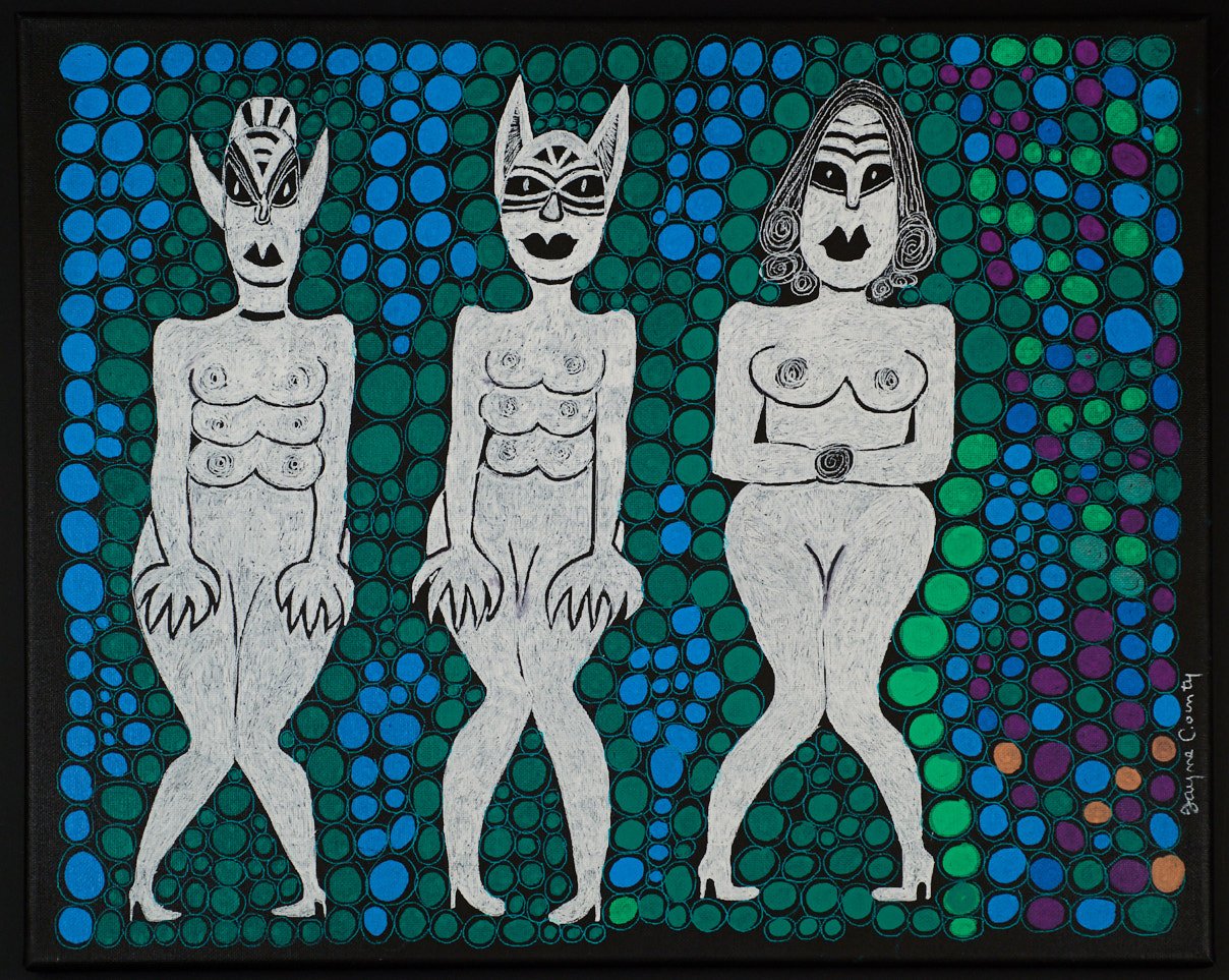 Three Females and Blue 33 1/5, 2019