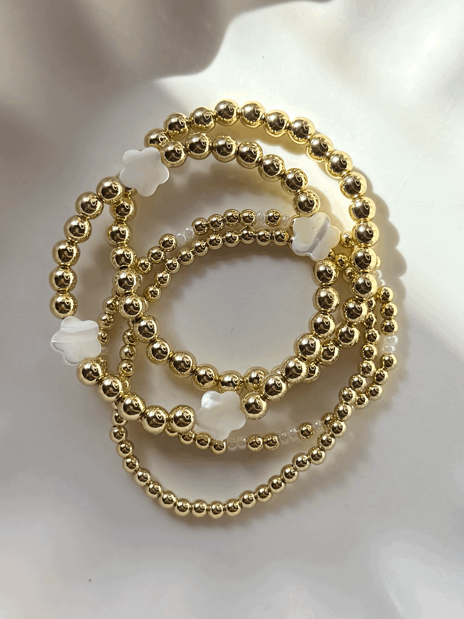 Van Cleef Gold Beaded Bracelet