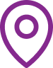 Un icono de ubicación en color púrpura sobre un fondo negro.