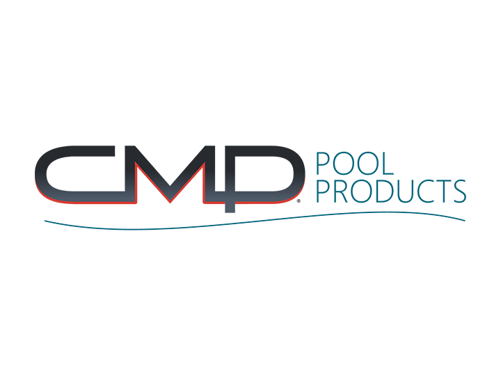 Logotipo de CMP Pool Products, especialistas en accesorios fittings, cascadas, laminares y luminaria para piscinas.