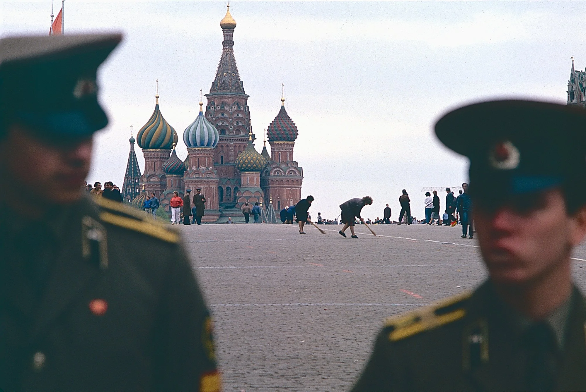 Sprucing up Red Square on Worker's Day.