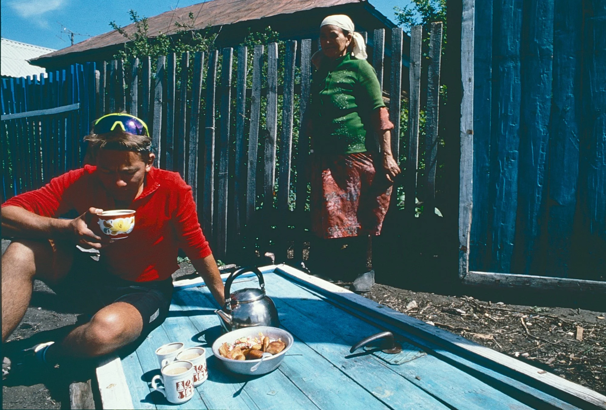 Vitale enjoys local hospitality. 