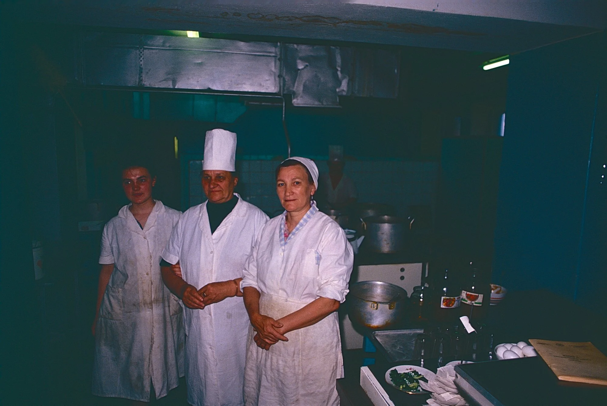Stolovaya (workers' cafeterias) served without failing the worst meals in the Soviet Union -not a high bar. Generally insipid, congealed pasta with meat fat. We wondered where the meat once attached to the fat was until we realized that it was sold i