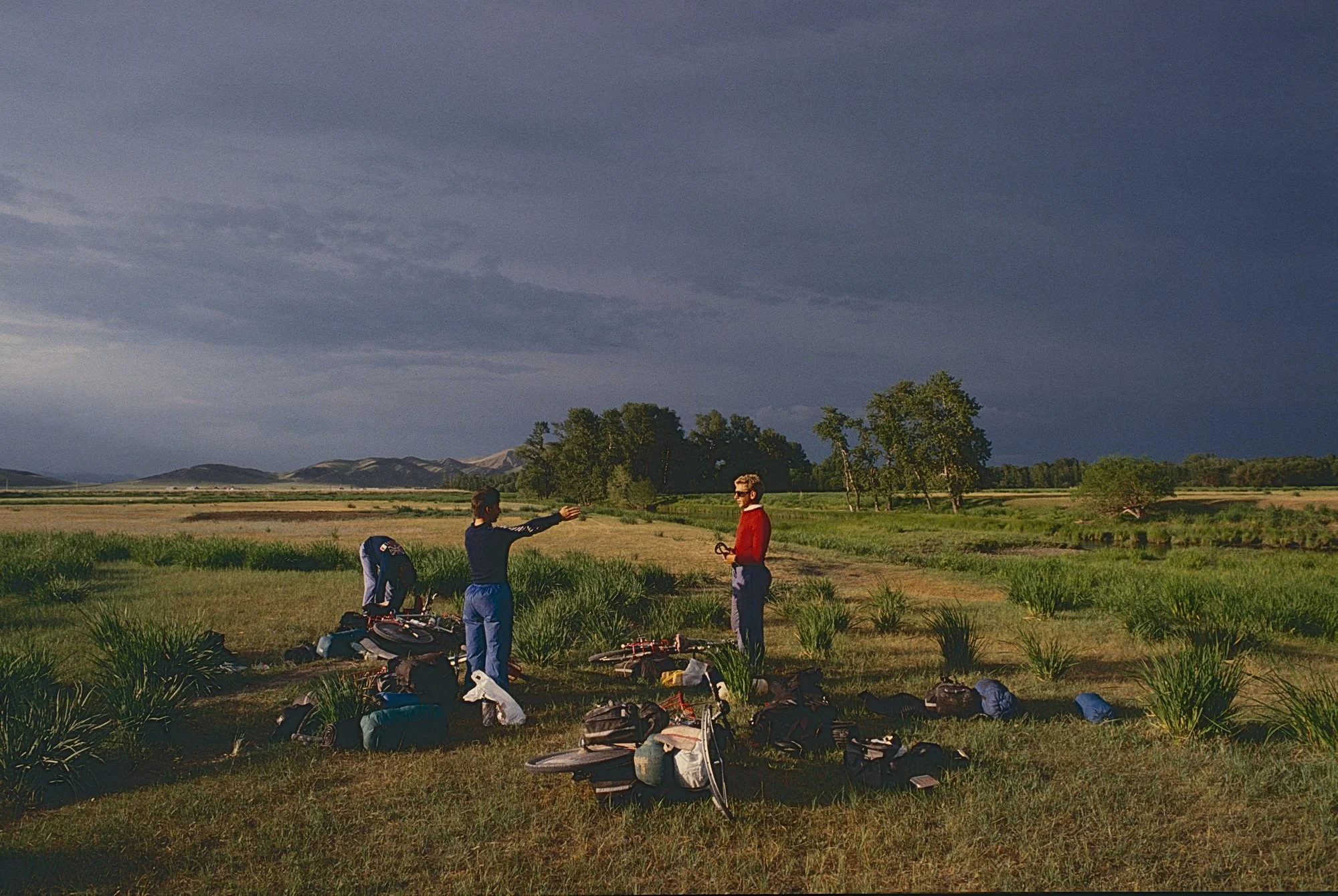Getting ready for a day of riding on the Siberian steppes, near the Mongolian border. 