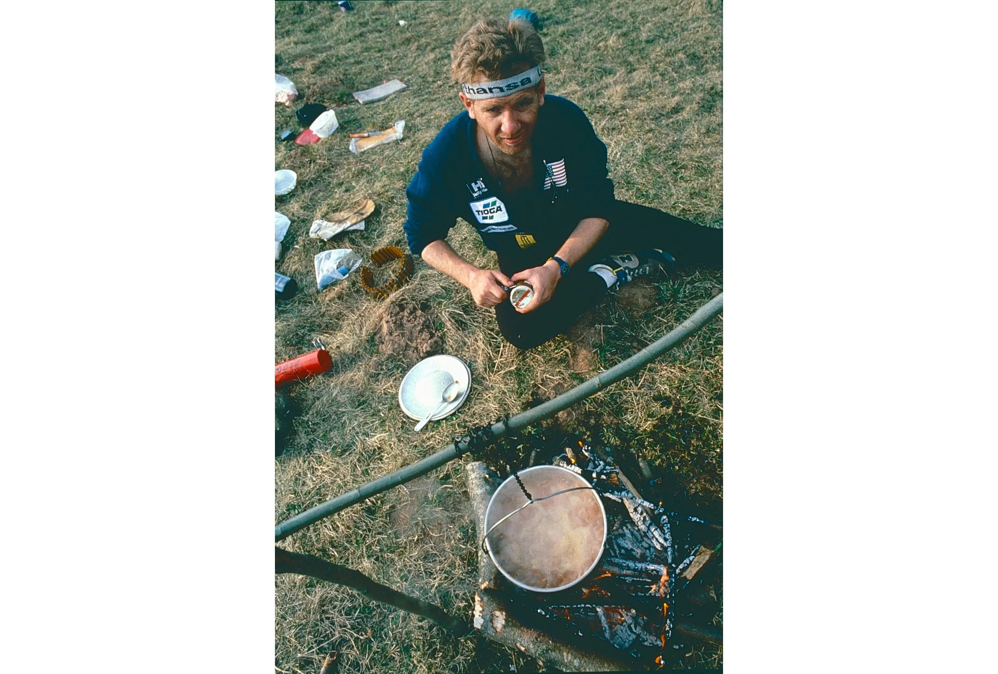 Howard prepares the evening stew.