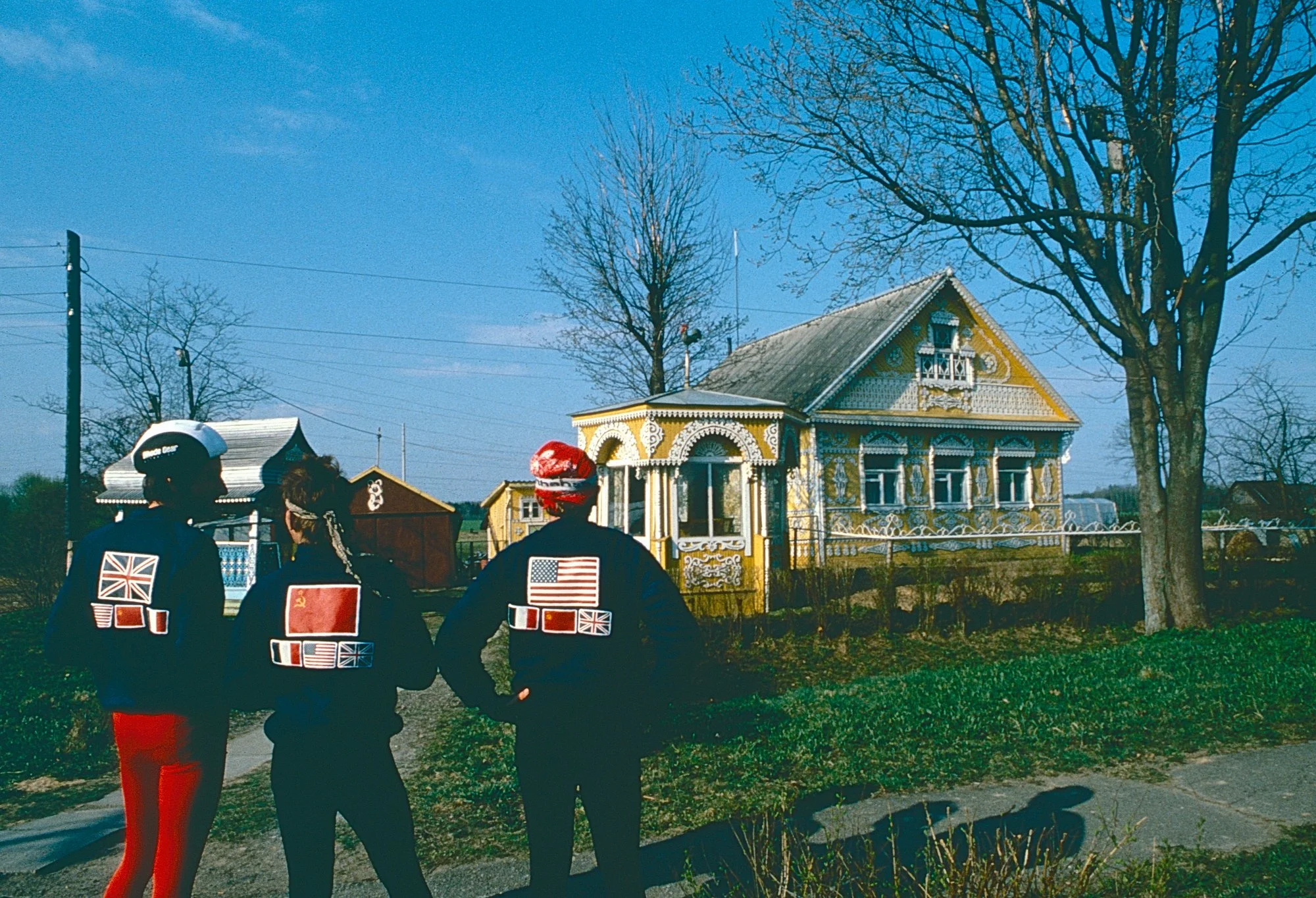 Blending in in our discreet outfits. Some traditional home survived the wave of Soviet Style architecture.