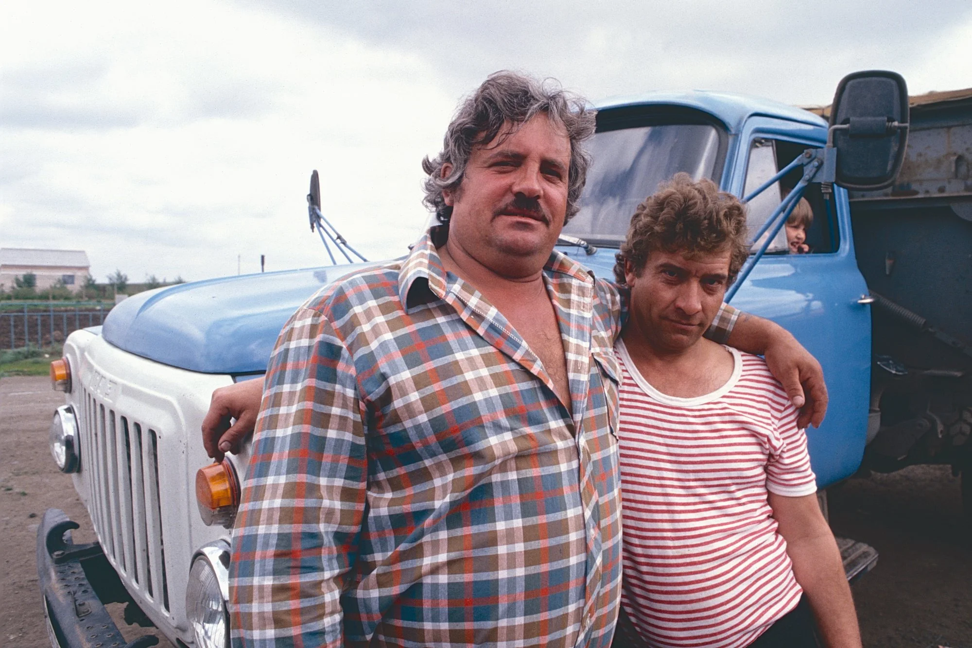 When truck drivers pass us several time a day, they sometime stop, curious to know why we are going so slow. Invitations to homes and vodka shots  usually follow. 