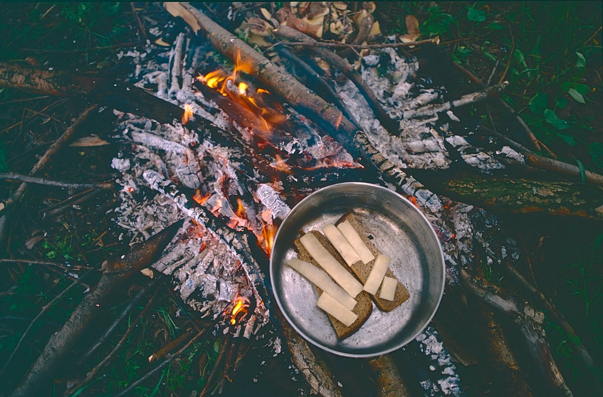 A rare delicacy: cheese tops our daily dark Russian bread, which like the Leningrad Brick tasted exactly the same from Leningrad to Vladivostok. Unlike the Leningrad Brick,  it was delicious.