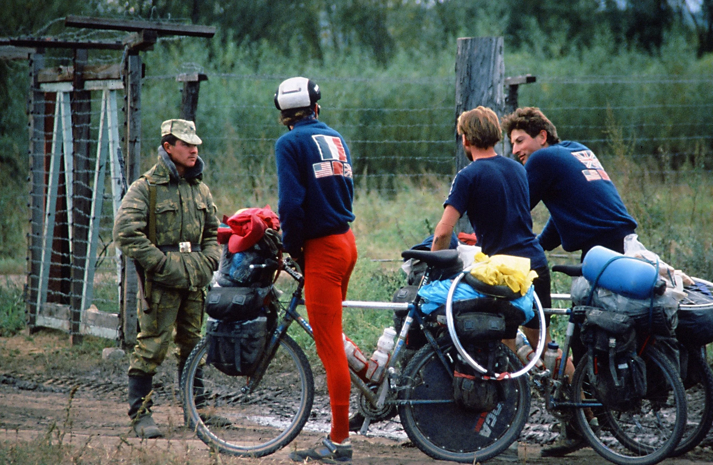 Military guard near the border base.