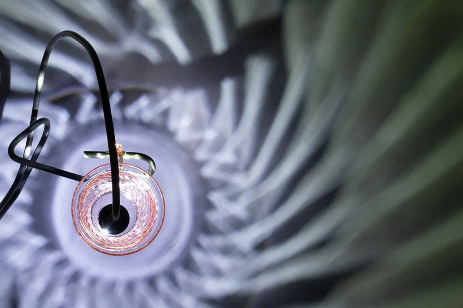 Illuminated detail shot of the tea cup, highlighting the quality of the glass that leads to a unique light cast.
