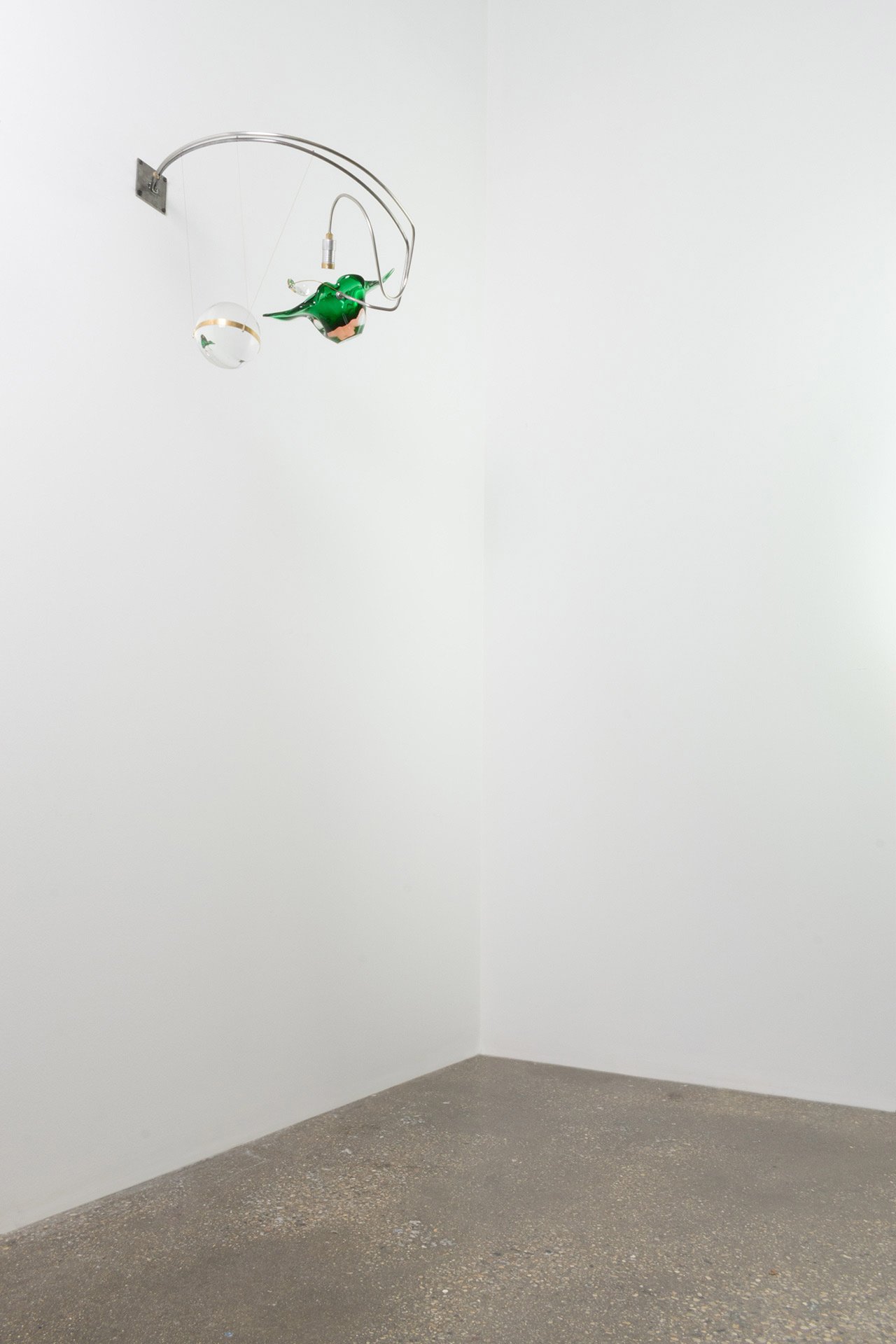 Unilluminated, wider view of the fixture.