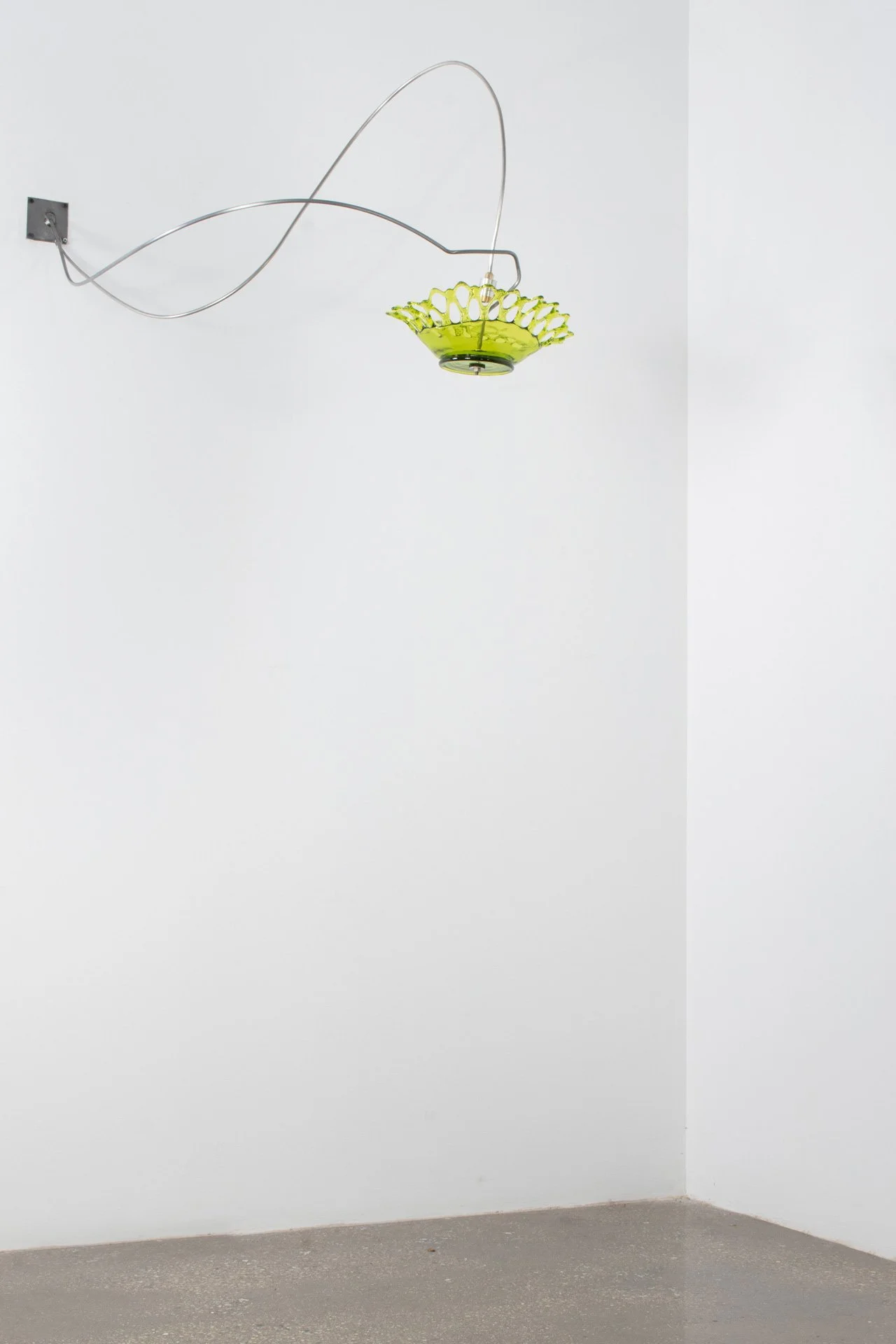Unilluminated, wider view of the fixture.
