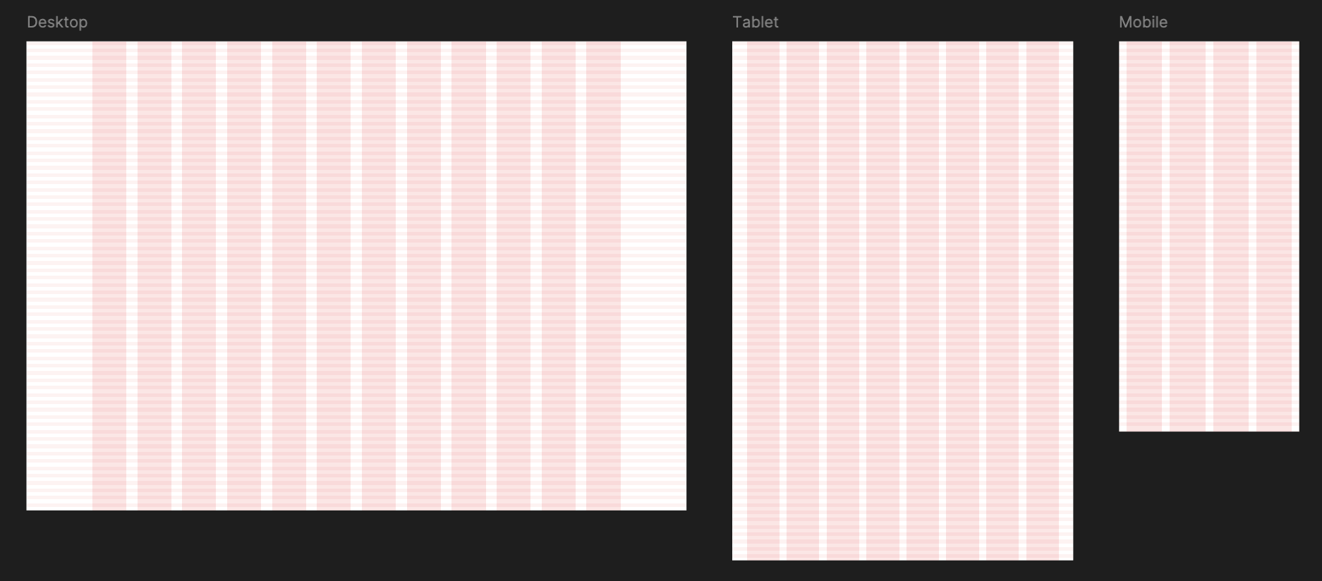 The image shows various digital device screens displaying the same pink and white checkered pattern, labeled as 'Desktop', 'Tablet', and 'Mobile' for different display sizes.