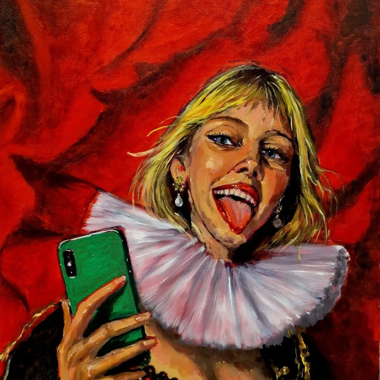 Felicita Selfie ( 2026, oil on canvas,  50 x 40 cm)