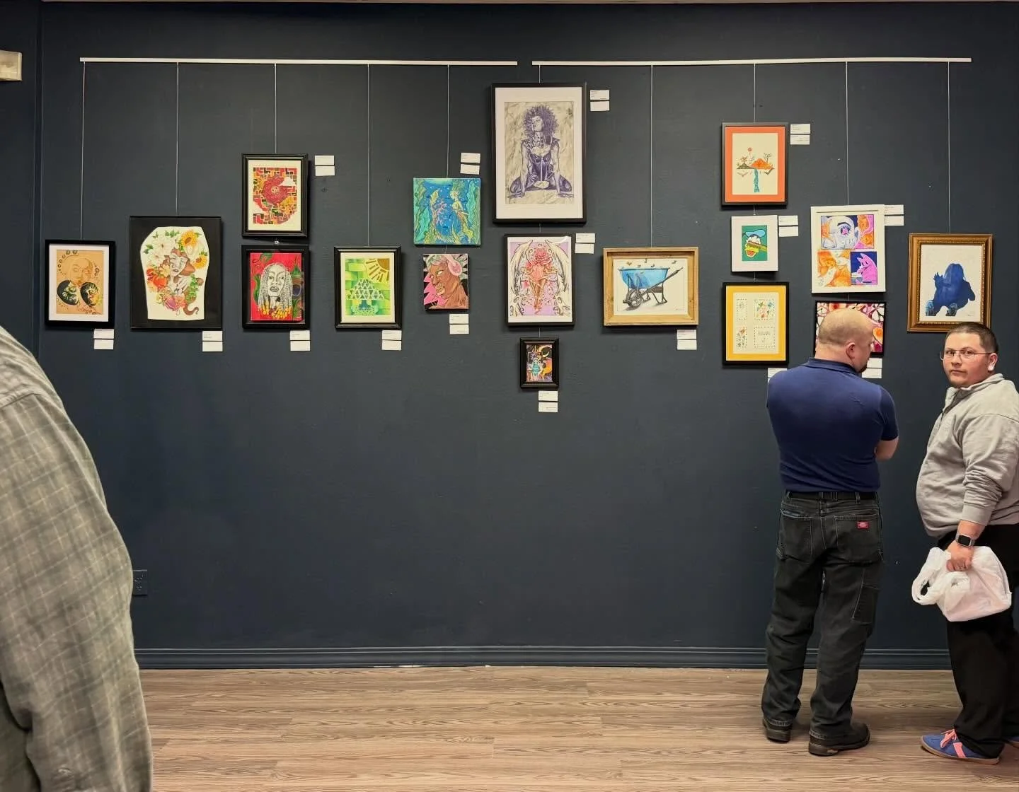 Thank you for everyone for coming out!! It was a blast! Congratulations to all the artists for having the confidence to show your artwork, for some it was their first time showcasing their work! 
If you missed out on the reception, the artwork will b