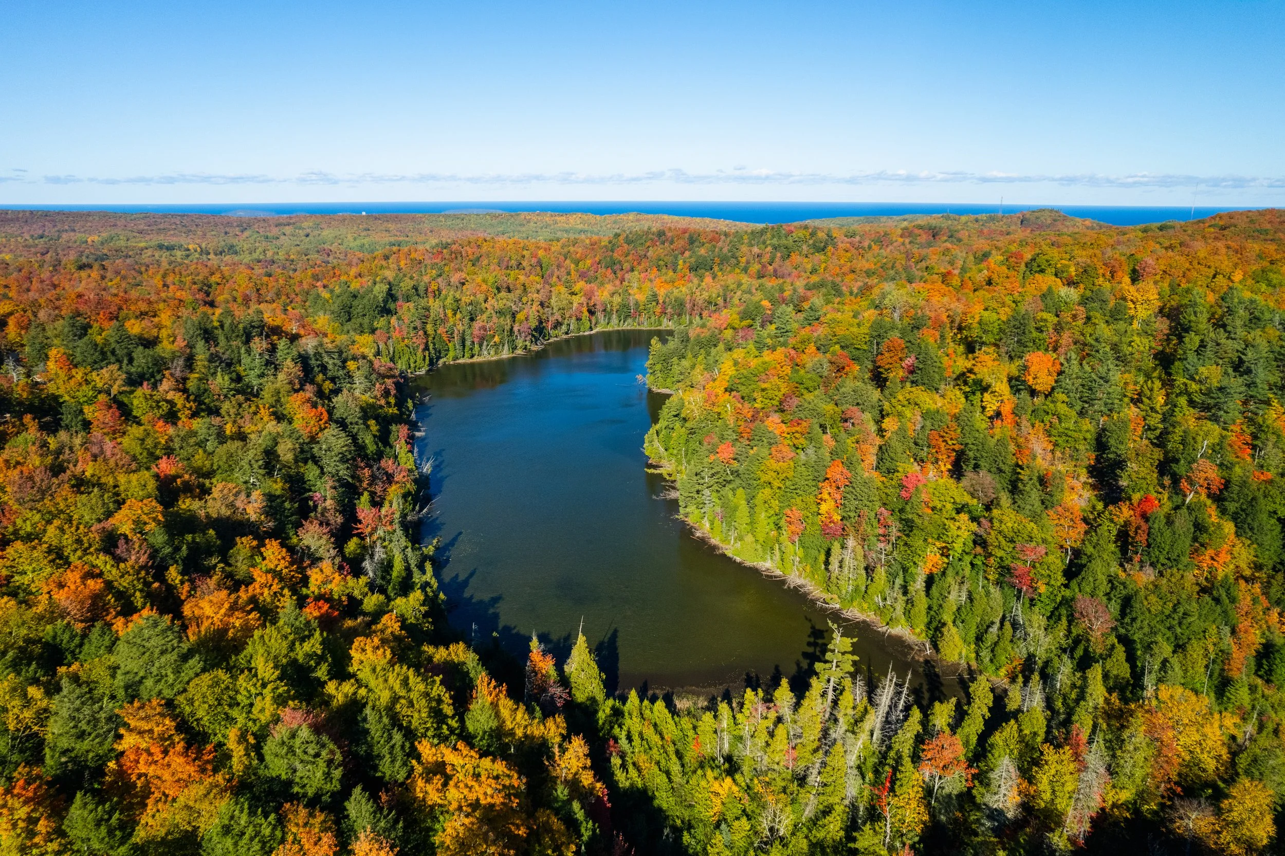 Fall foliage at Raging River Resort in Michigan