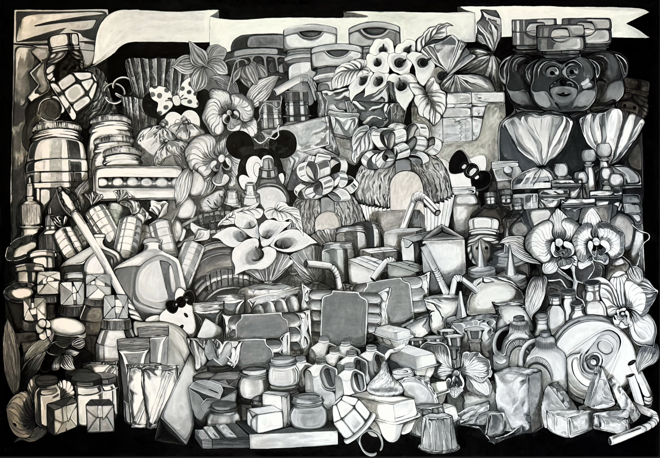 Still Life (Grocery Series), oil on canvas, 120 x 168 inches