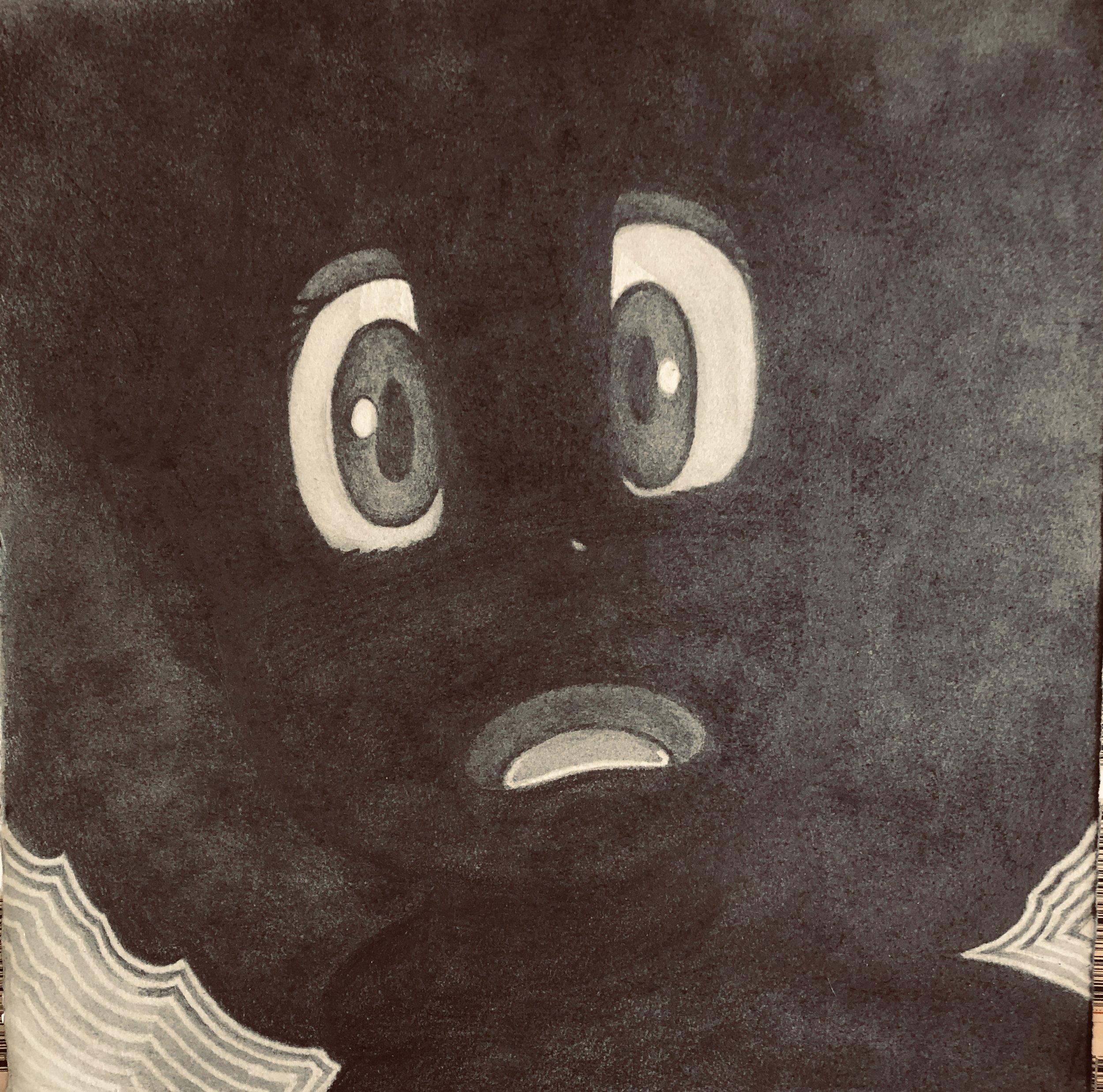 scared minky, graphite on paper, 12 x 12inches.jpg