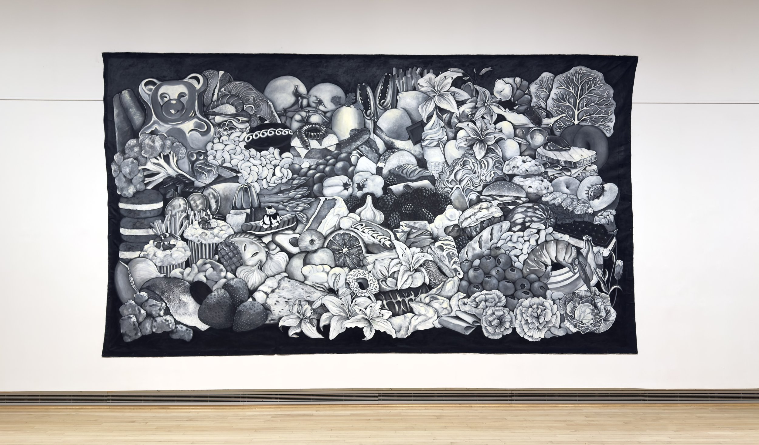 Still Life (Grocery Series), oil on canvas, 120 x 216 inches