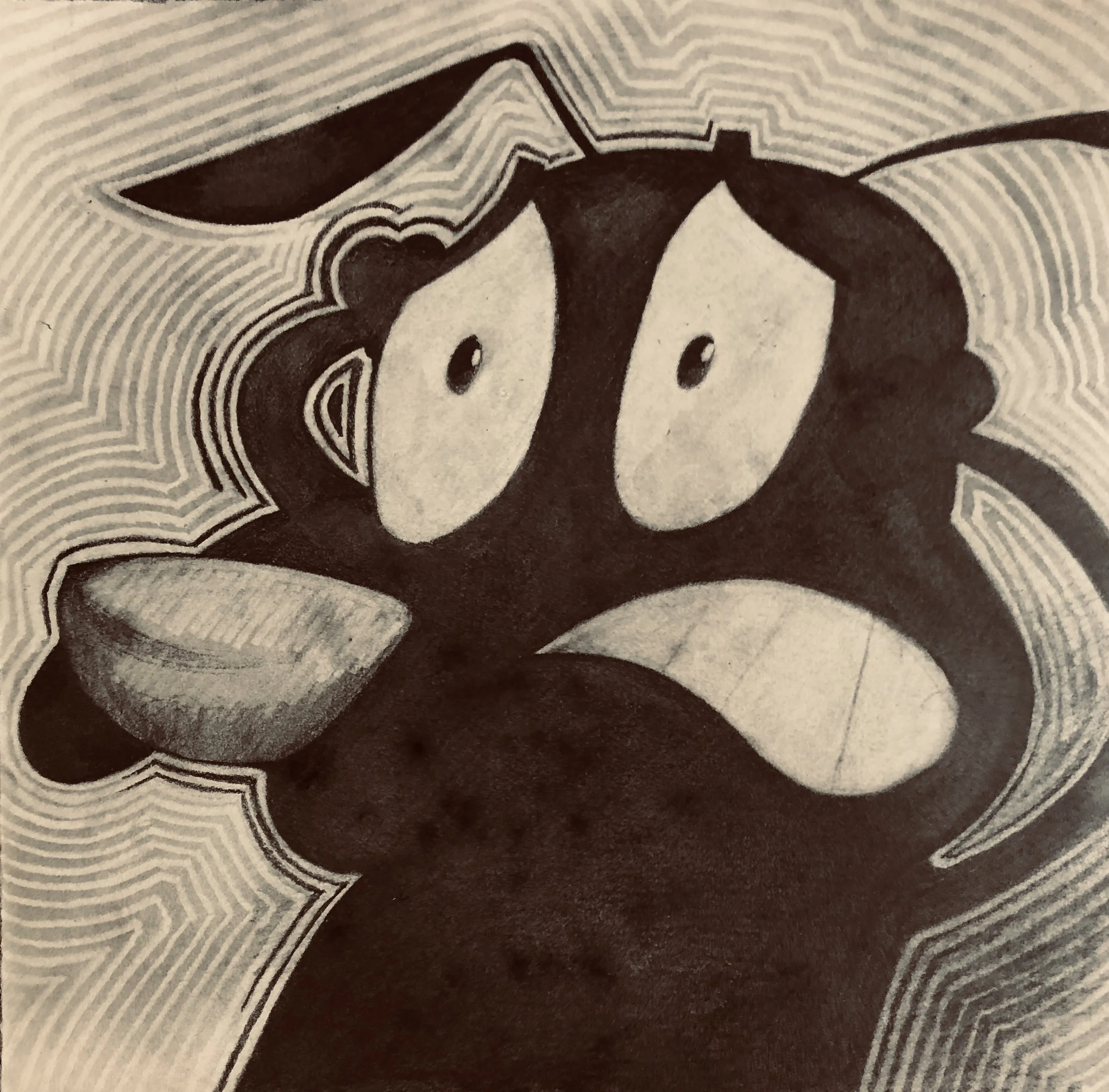 scared courage, graphite on paper, 12 x 12inches.jpg