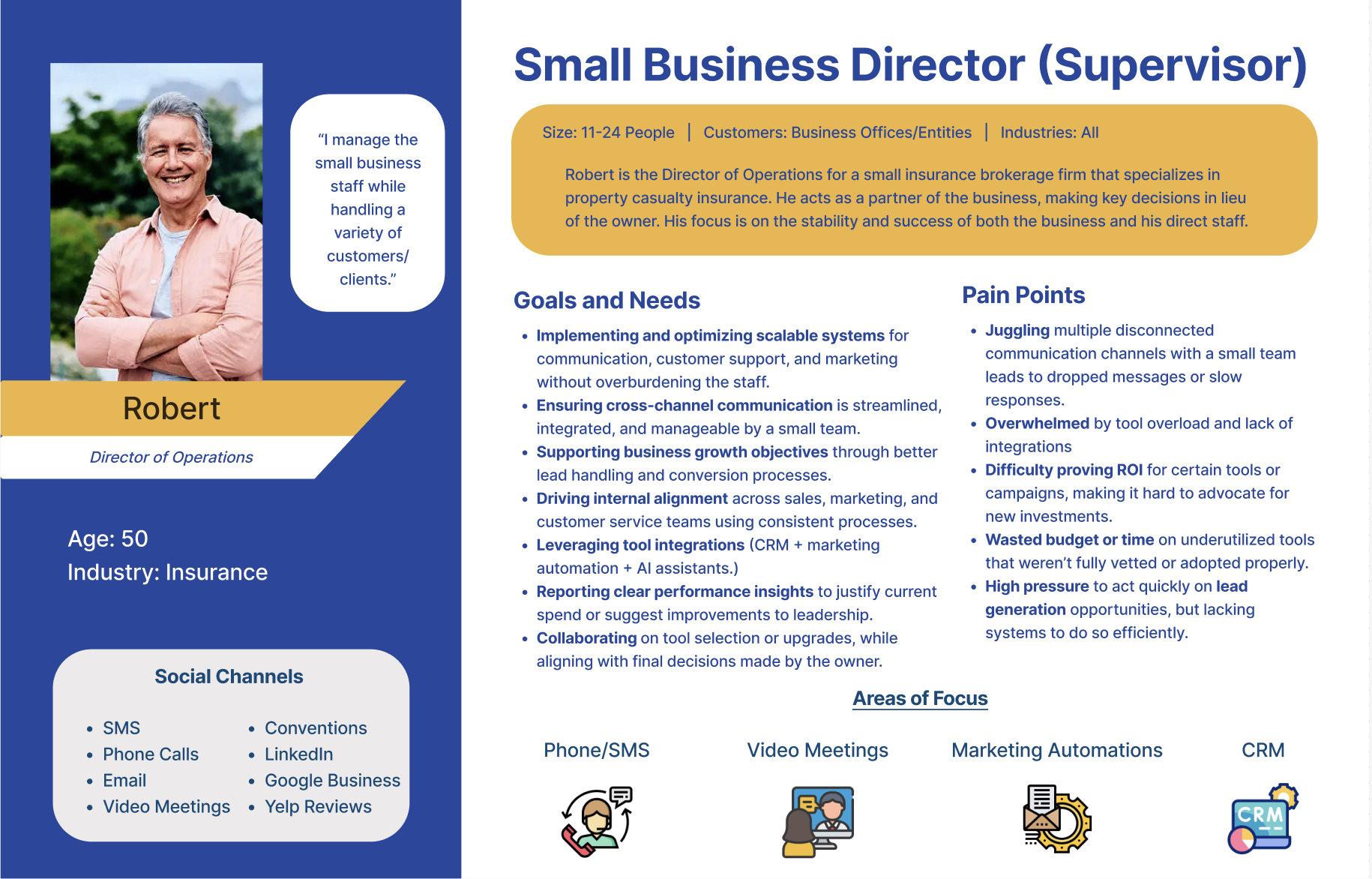Director/Supervisor Small Business User Persona