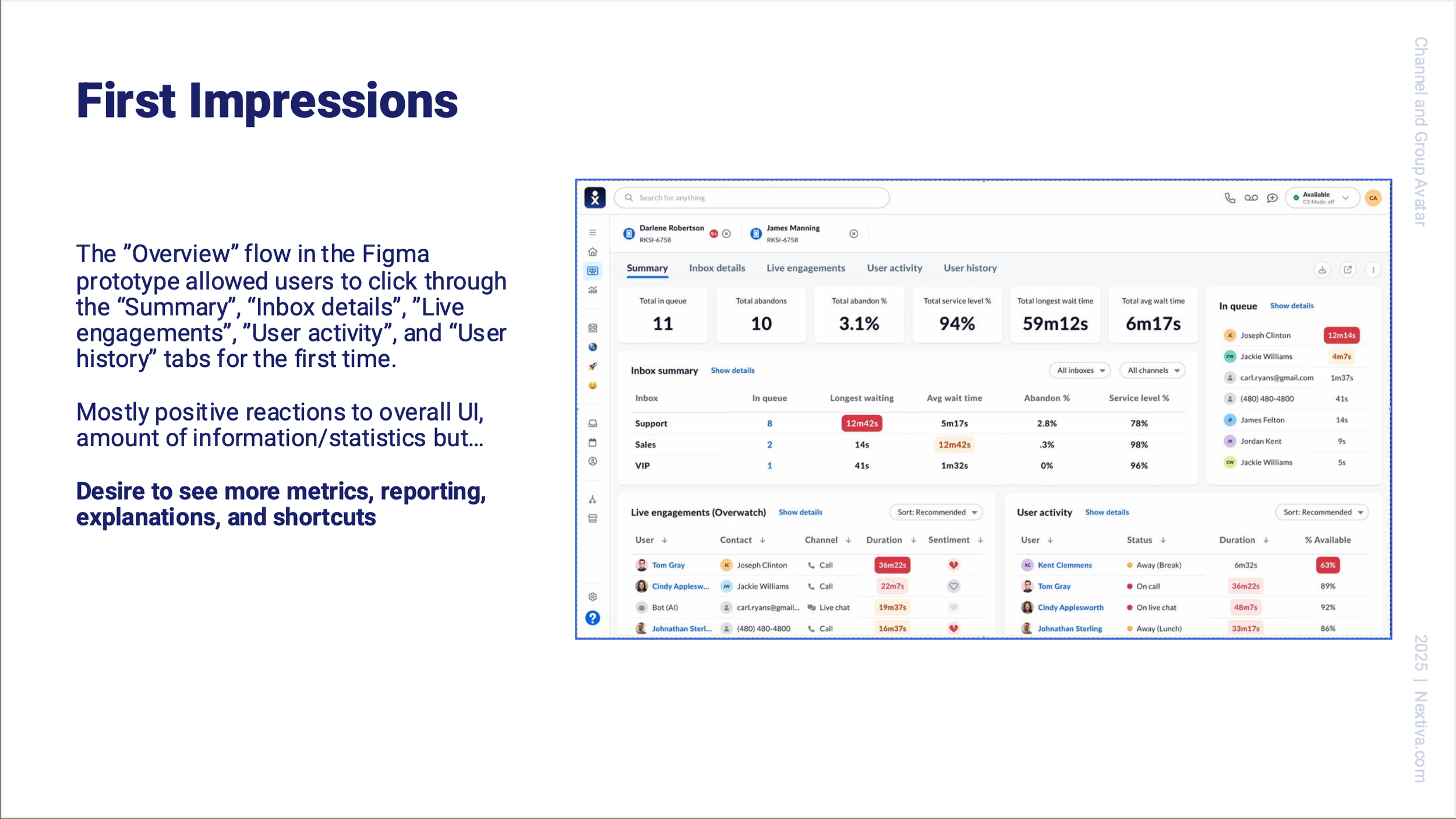 Users' first impressions of the hi-fi Figma design