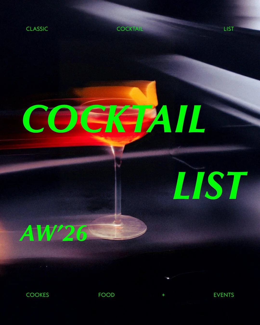 The cocktail list is here for AW'26. Swipe through for the classics you know and love. 

✦ Martini
✦ Margarita
✦ Negroni
✦ Espresso Martini
✦ Amaretto Sour

&hellip; and the ones we couldn't help but make our own. There's also a

✦ Garden Fizz
✦ Rasp