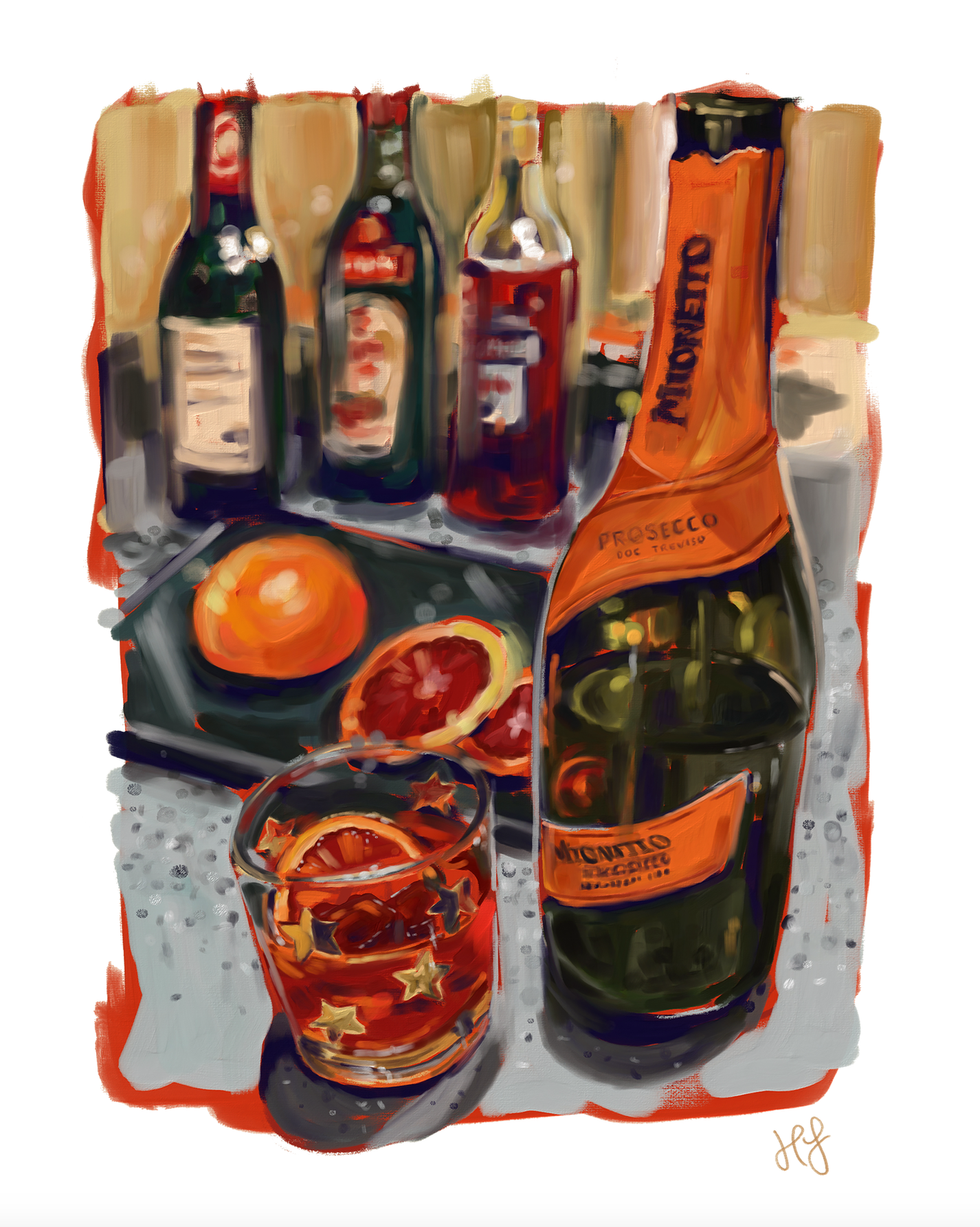Negroni Sbagliato<em>Digital Illustration, 2023</em><br> [PURCHASE PRINT]