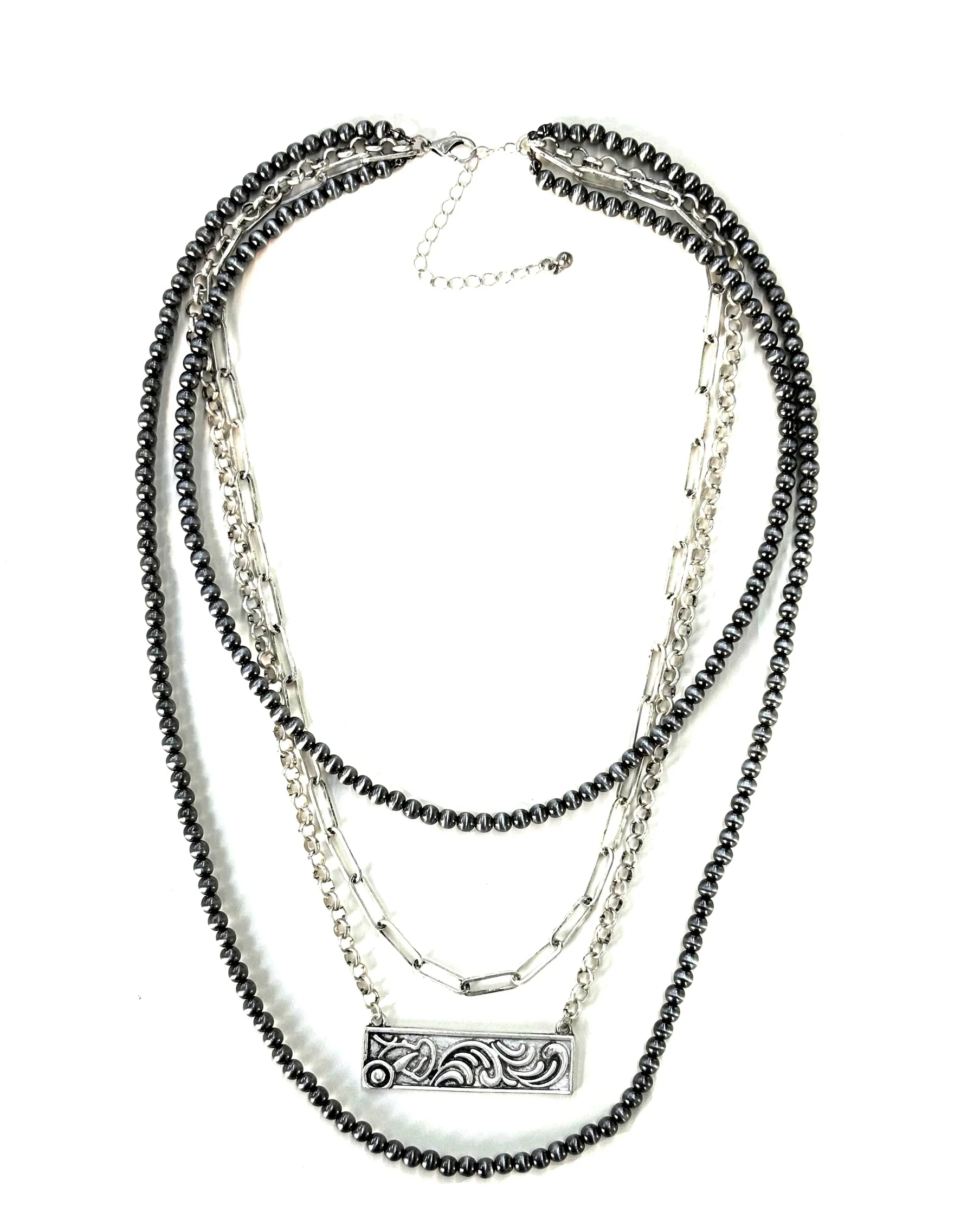 Western 4 Layered Navajo Bead Necklace