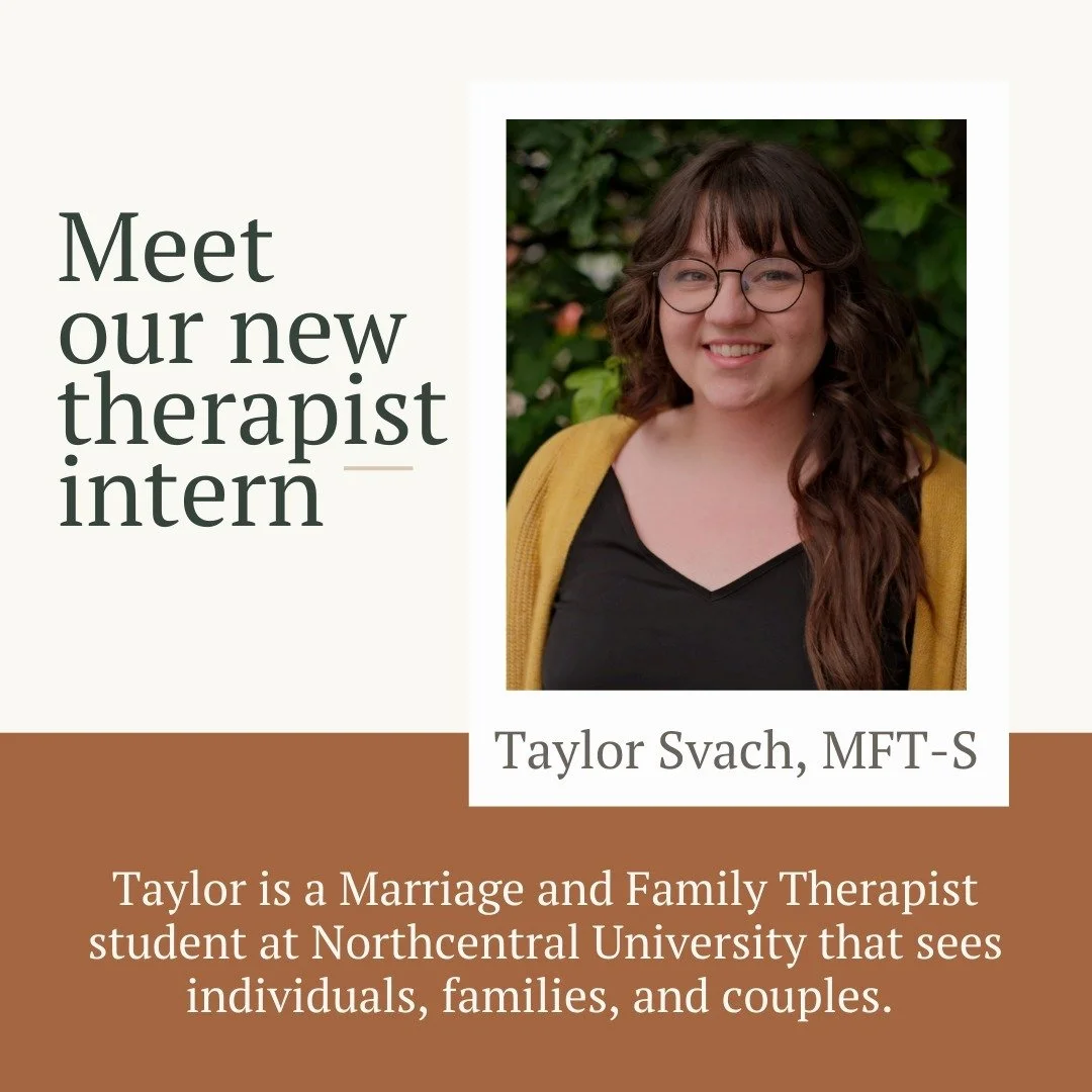 Help me welcome our new intern, Taylor Svach (pronounced Swatch)! They started at Woven last week and have open books. 

Taylor is trained in Gottman Method and in school for Marriage and Family Therapy and open to working with individuals and couple