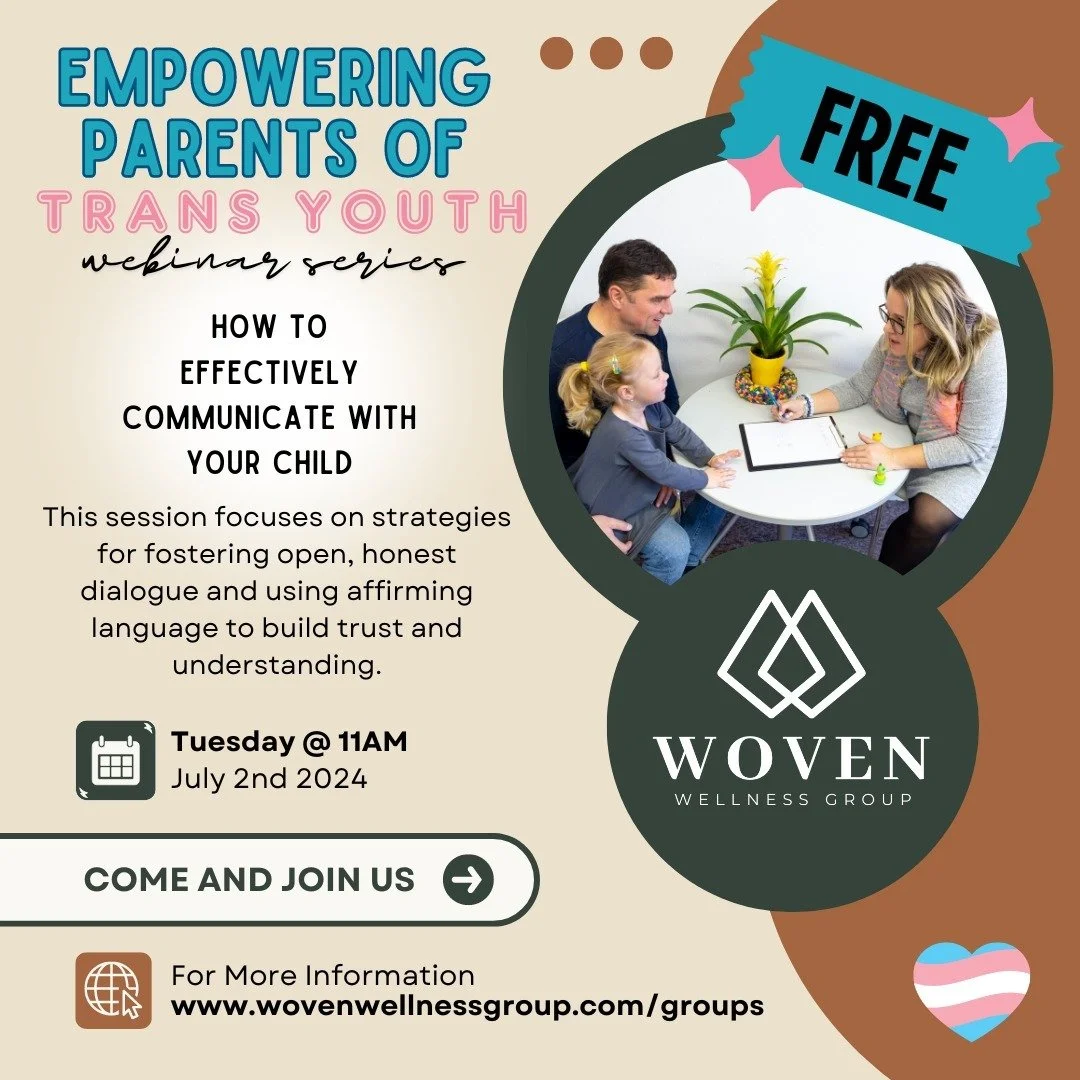 Join us for our third week of our *free* webinar series for parents of trans and nonbinary youth! 

We will be focusing on ways to foster healthy communication between parents and kids by discussing:

-Active Listening Skills
-Affirming and Inclusive