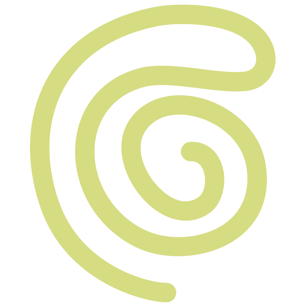 Light green spiral maze on black background.