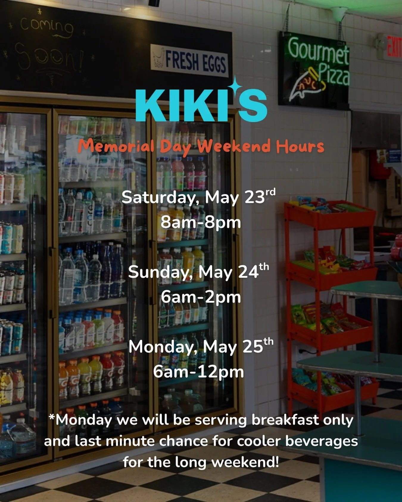 Playing a little hooky on Monday to give our incredible team a well deserved break to float in the stream and celebrate our first weeks open. 

Until then, we will be here for all of your weekend needs.
Come stock up or just say hi! 

-Kiki's 🛒