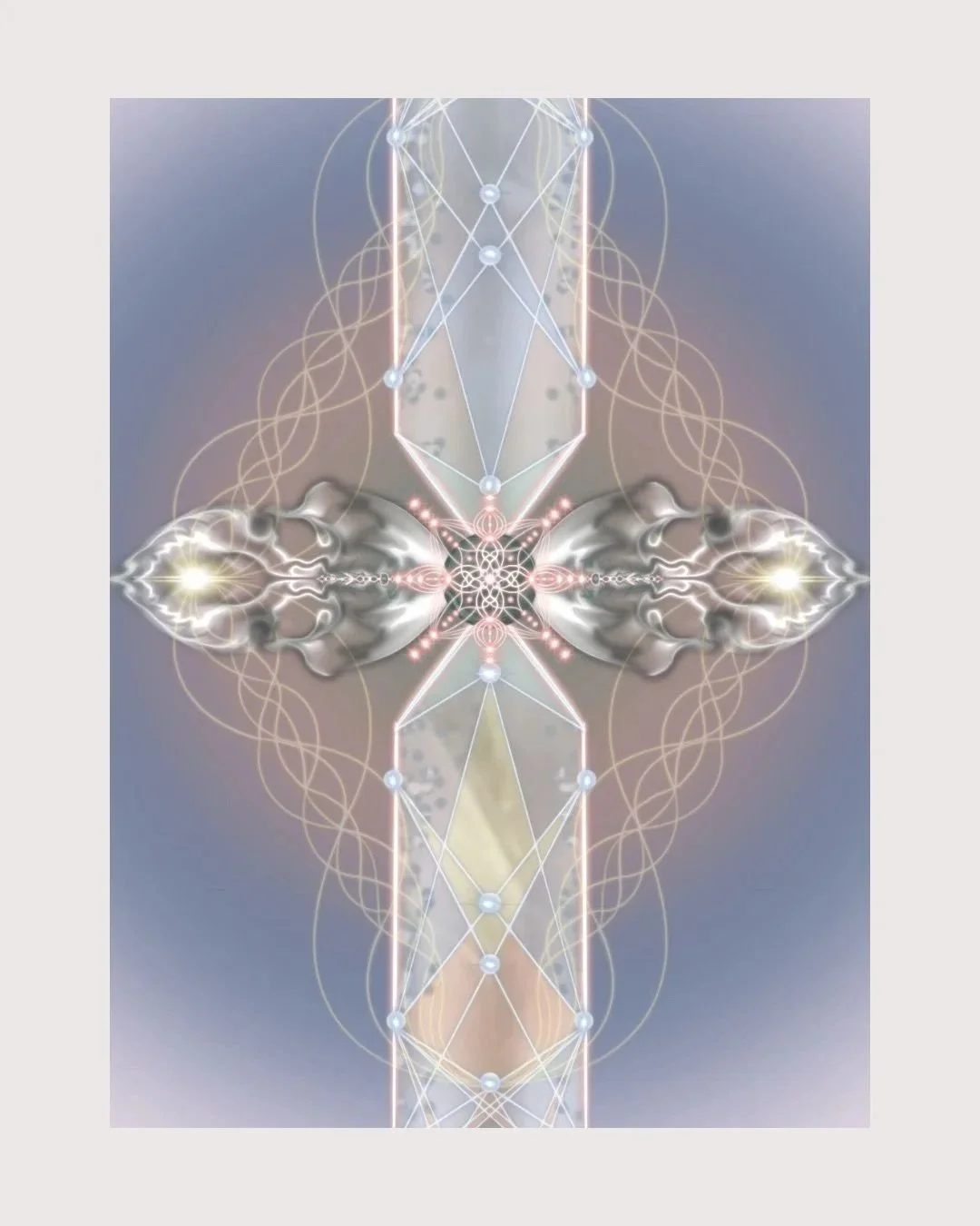 Close-up harmonic geometric field from Sharon Beaumont's Portal of Nine logo, representing frequency as the underlying architecture of remembrance, harmonic balance and multidimensional consciousness.