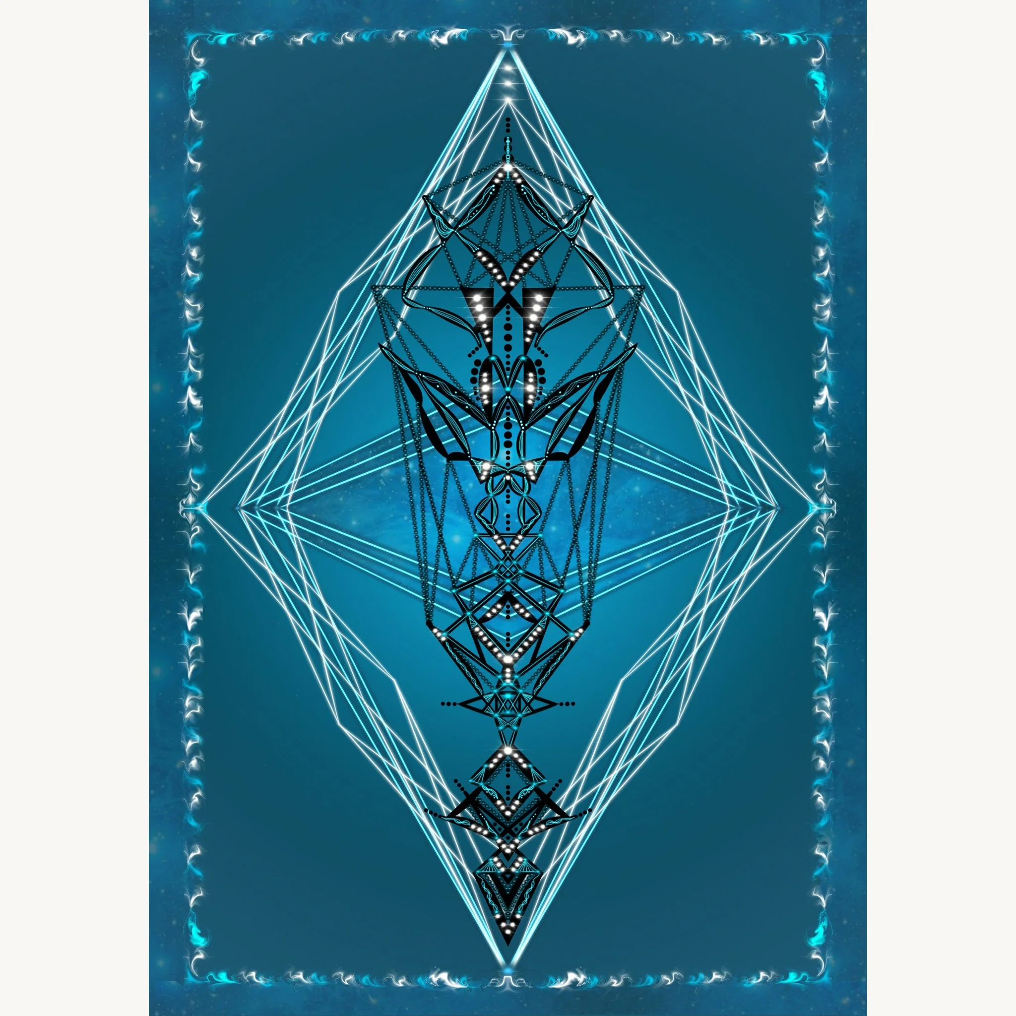 Pleiadian harmonic mandala glyph supporting divine masculine and feminine union through joy, remembrance, innocence and light.