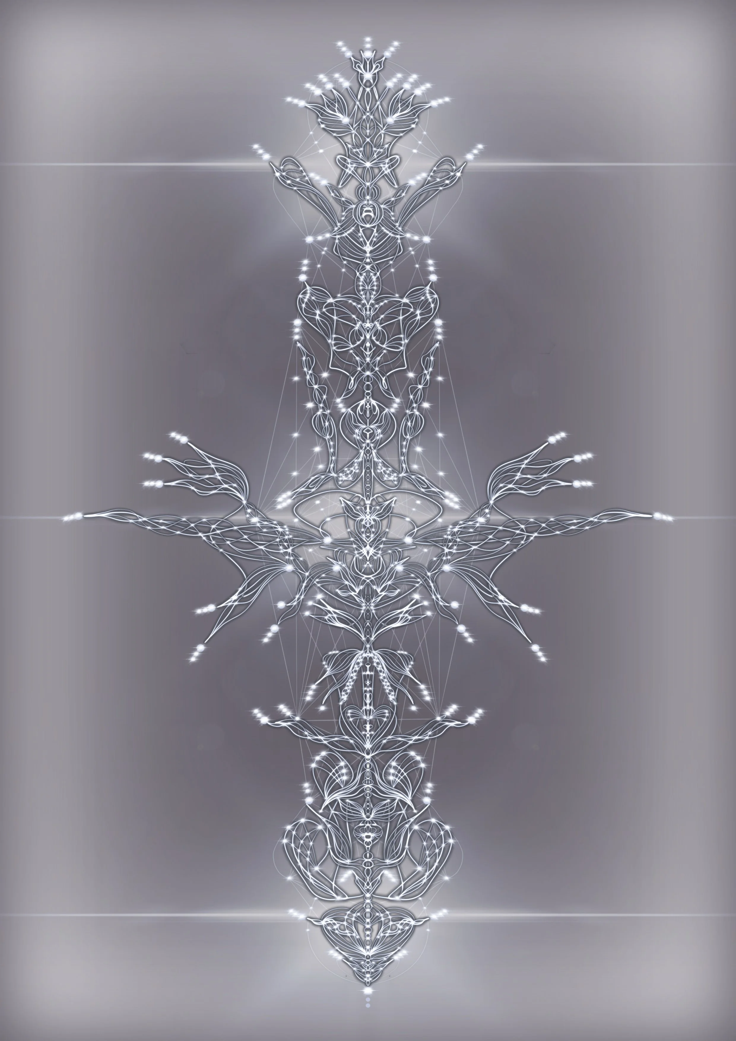 Sacred geometry artwork representing the frequency body of harmonic activation, where crystalline light awakens the living architecture of body, soul and Source.