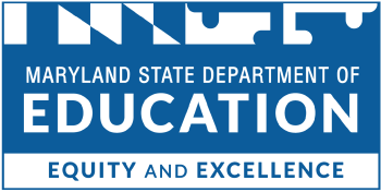 Maryland State Department of Education logo with blue background and white text.