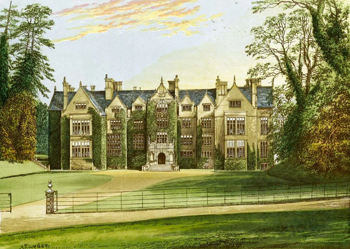 From A Series of Picturesque Views of Seats of Noblemen and Gentlemen of Great Britain and Ireland. Author F.O. Morris; illustrator Alexander Lydon (v. 3, 1840). The accompanying text may be read here.