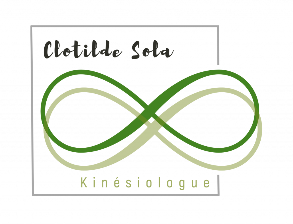 Logo avec un symbole d'infini en vert et texte "Clotiide Sola" en haut et "kirekore" en bas, sur un fond noir.