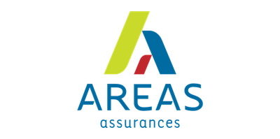Logo de la société Areas Assurances avec un symbole coloré et le texte en bleu.