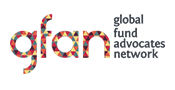 Logo of the Global Fund Advocates Network (GFAN) with colorful letters spelling 'afan' and the text 'global fund advocates network' beside it.