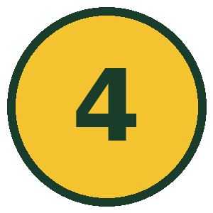Yellow circular sign with the number 4 in black.