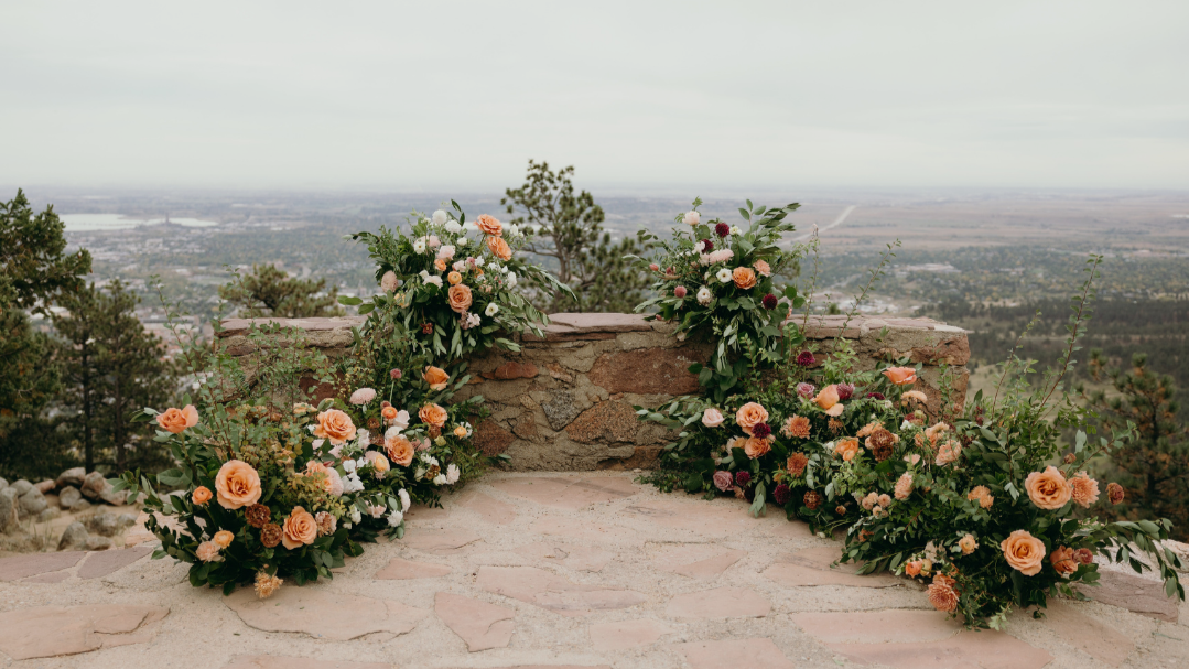 Sunrise Amphitheater Wedding Floral Arch