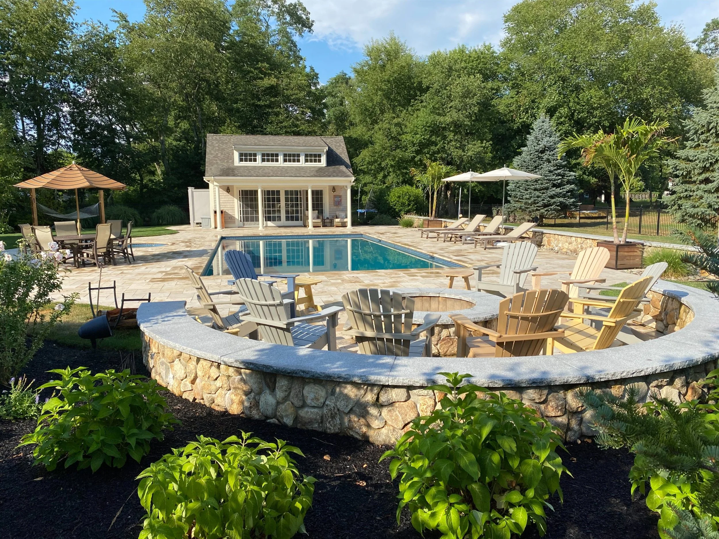 Seating wall installation with patio in Bridgewater, MA