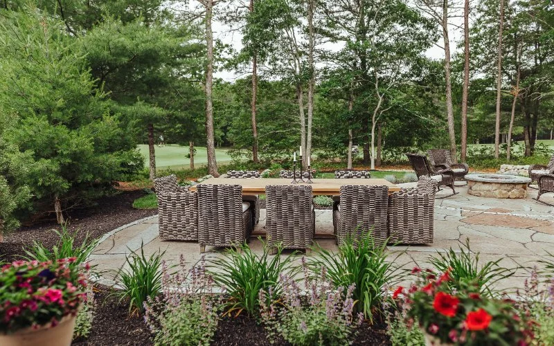 Layered Plantings enhance the outdoor living space