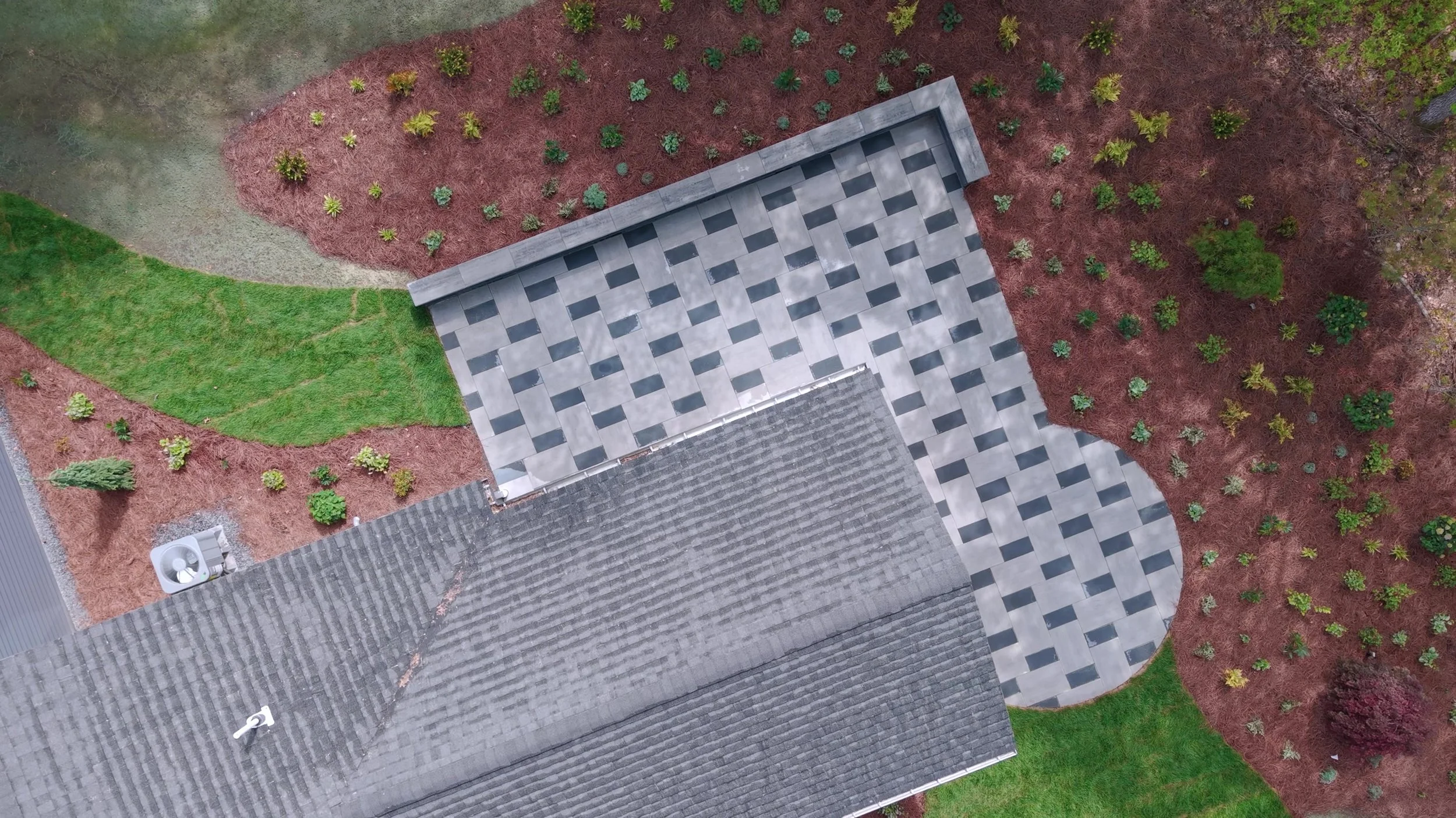 Paver patio and mulching garden