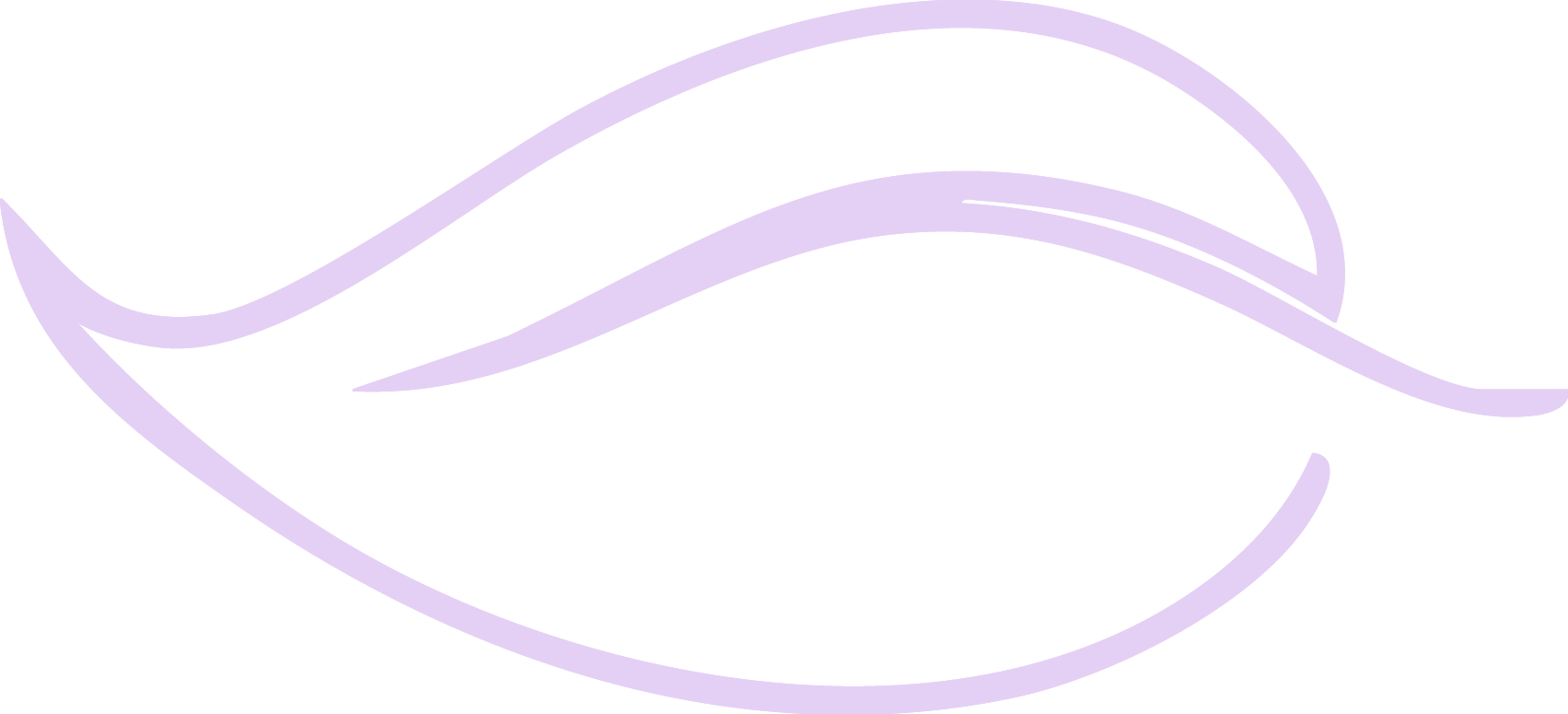 Minimalist abstract logo design featuring a stylized leaf shape created with smooth, flowing lines in light purple on a black background.