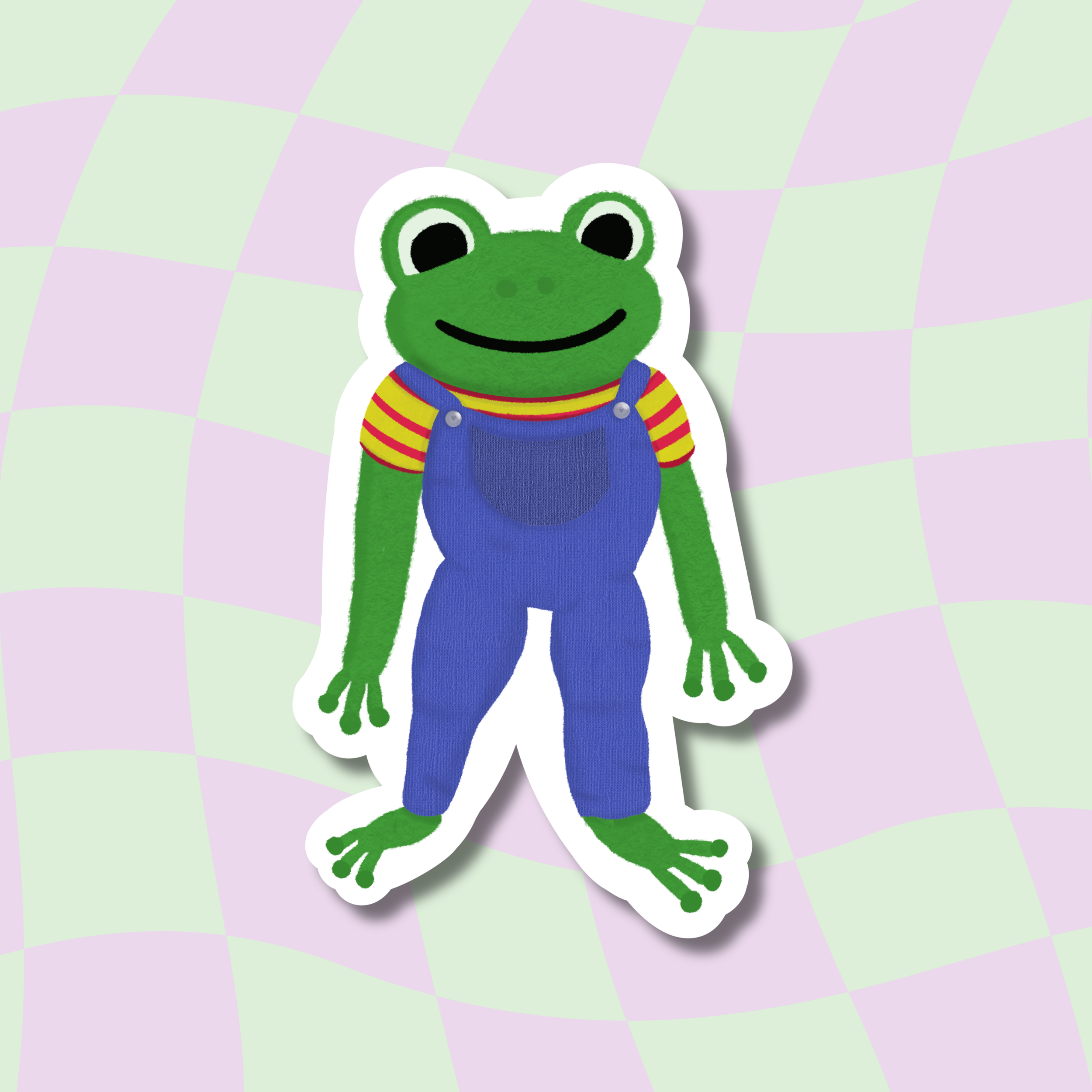 Overalls Sticker Frog Wearing Overalls Sticker — @crayolapenguin